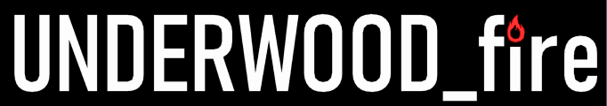 A black and white image of the word " woof ".