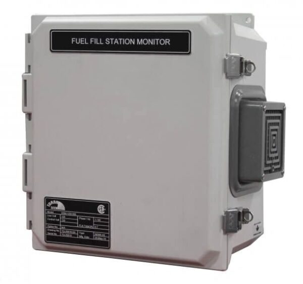 The Fuel Fill Station Monitor features a grey, box-like design with a labeled panel.