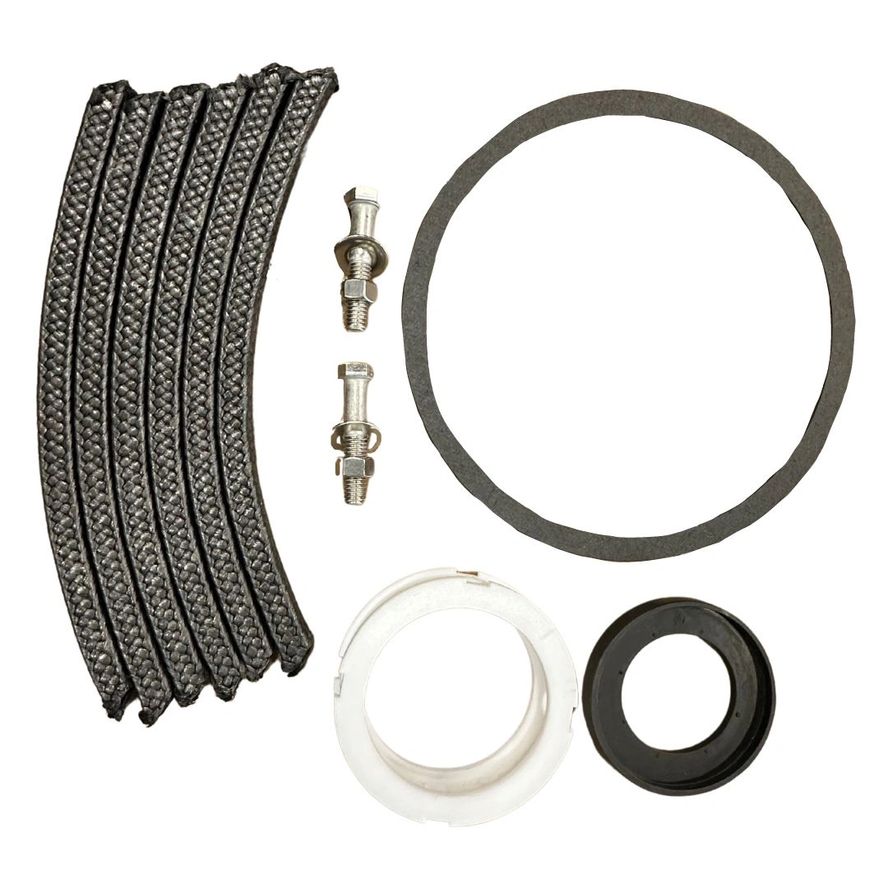 1580 Series Repair Kit (AC) includes black braided seals, metal washers, screws, a rubber gasket, and plastic rings for plumbing repairs.