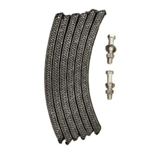 The 1580 Series Repack Kit (AC) features six braided graphite packing rings and two bolts displayed on a white background.